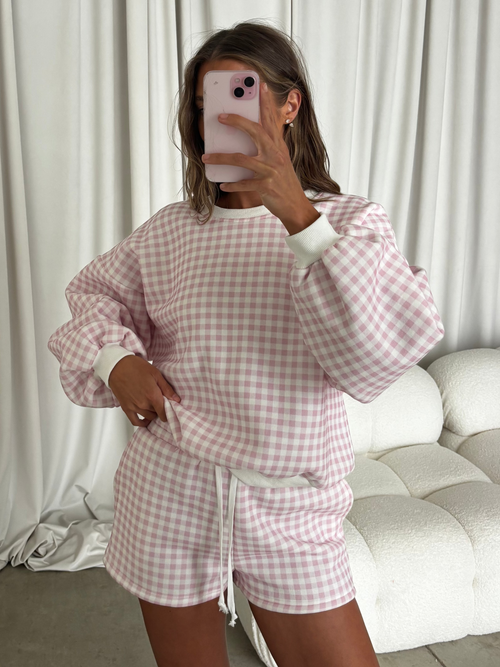 Alex Gingham Set in Pink