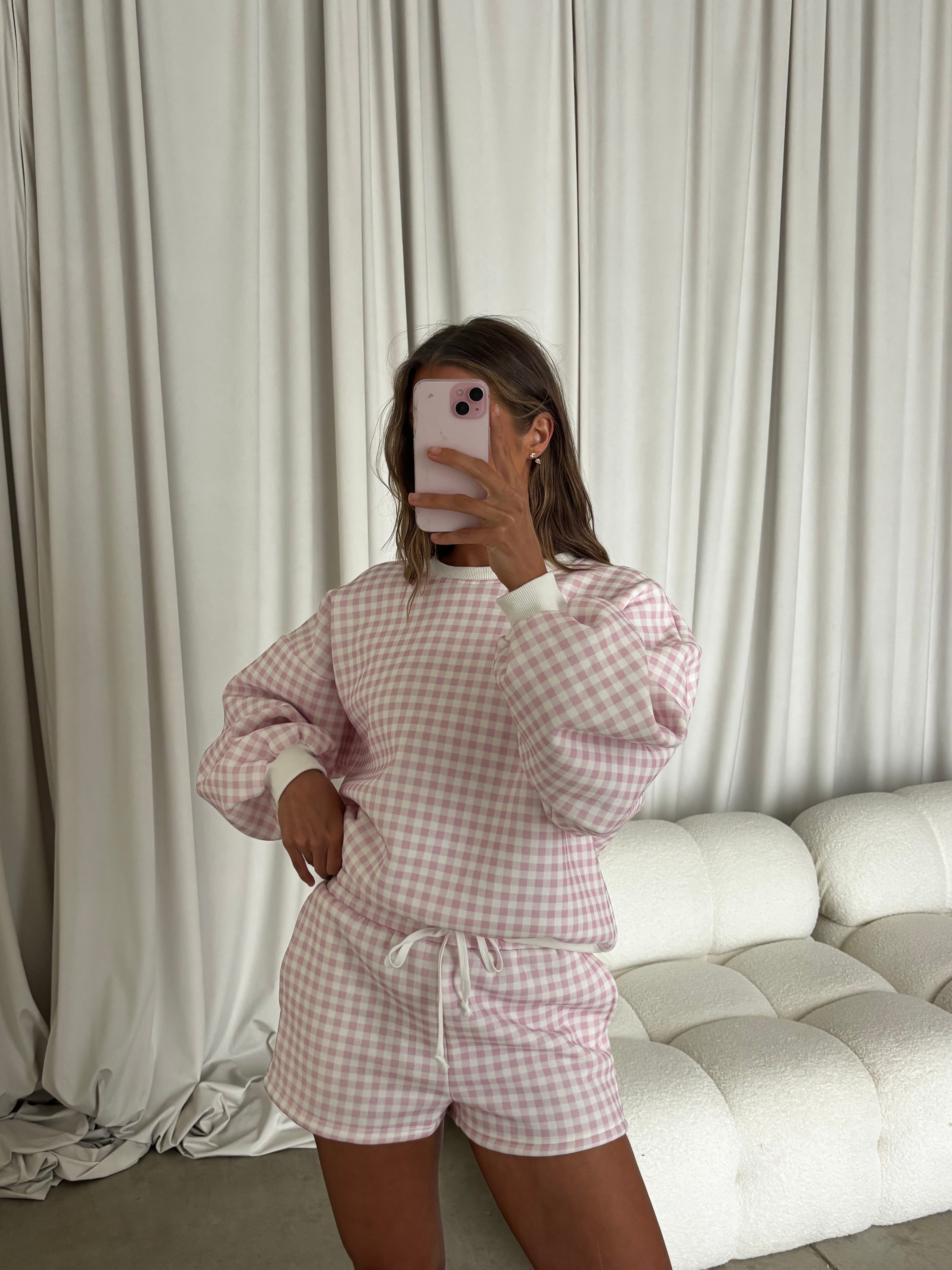 Alex Gingham Set in Pink