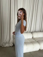 Mary 100% Cotton Lounge Set in Light Blue