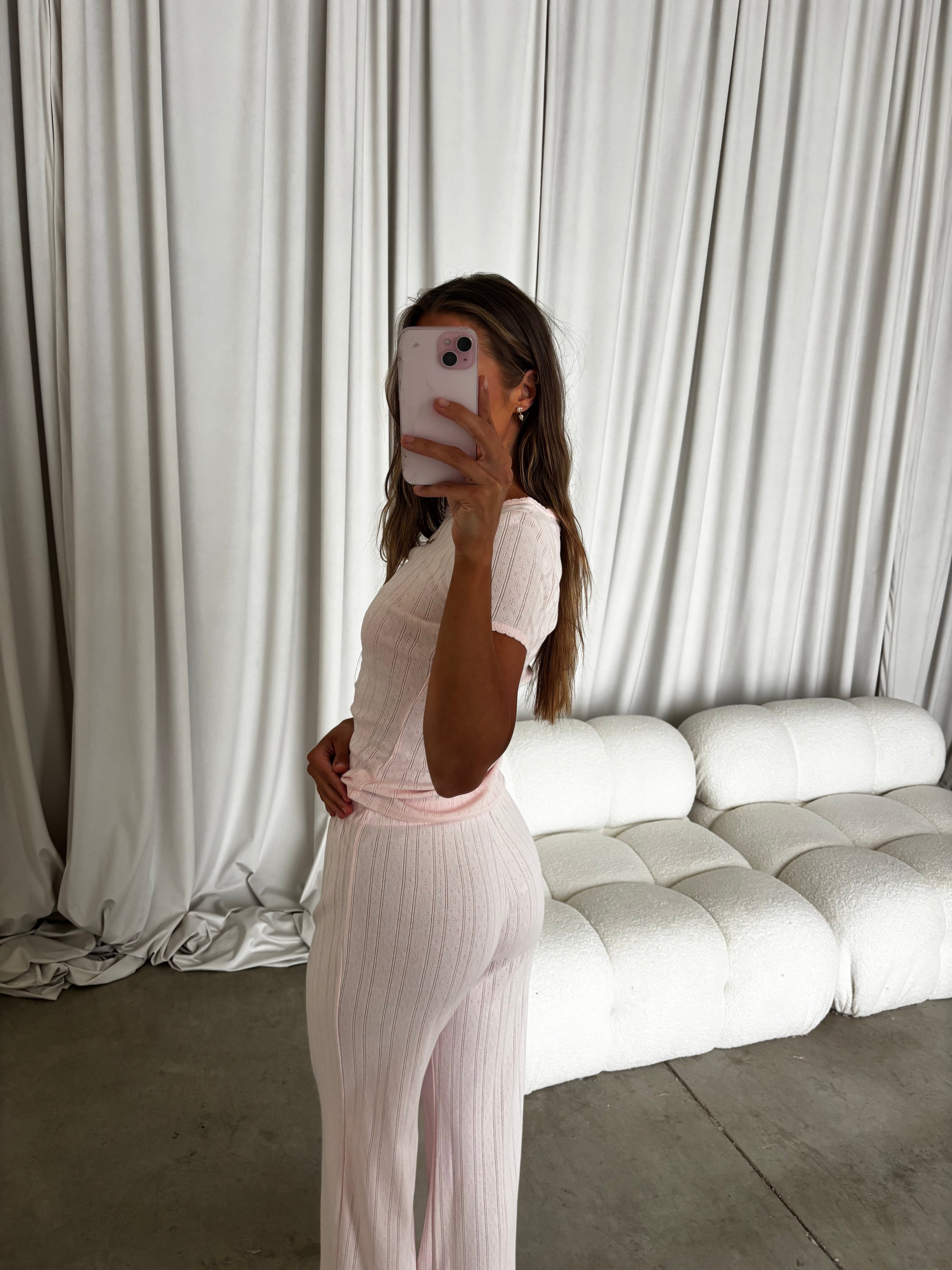 Mary 100% Cotton Lounge Set in Pink