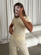 Mary 100% Cotton Lounge Set in Butter