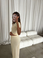 Mary 100% Cotton Lounge Set in Butter