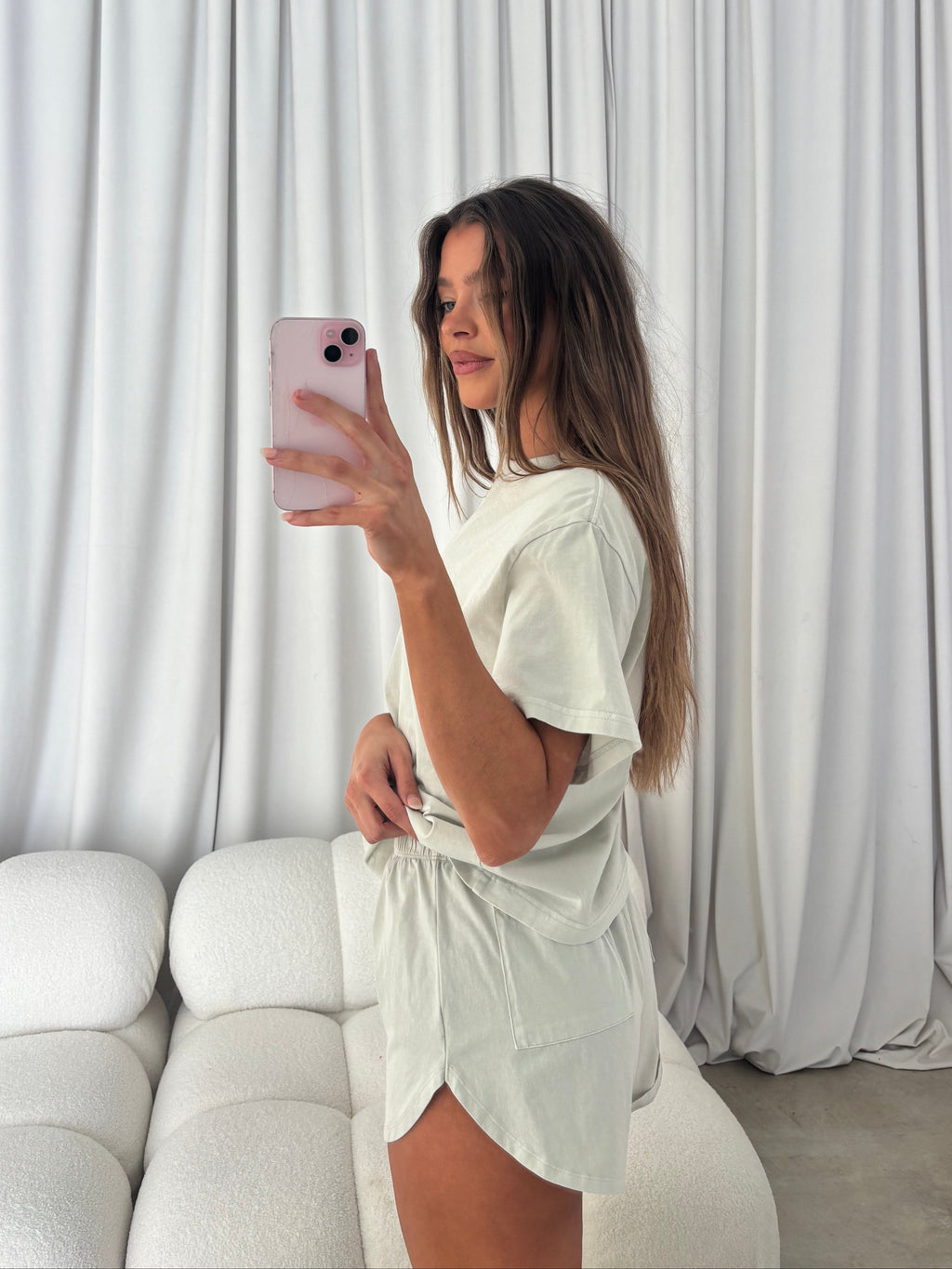 Brittany Top & Shorts Set in Digital Mist