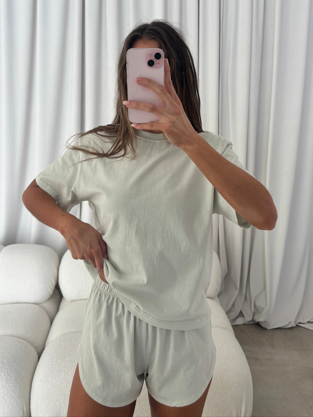 Brittany Top & Shorts Set in Digital Mist