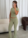 Timmy Striped Lounge Set in Light Green Multi