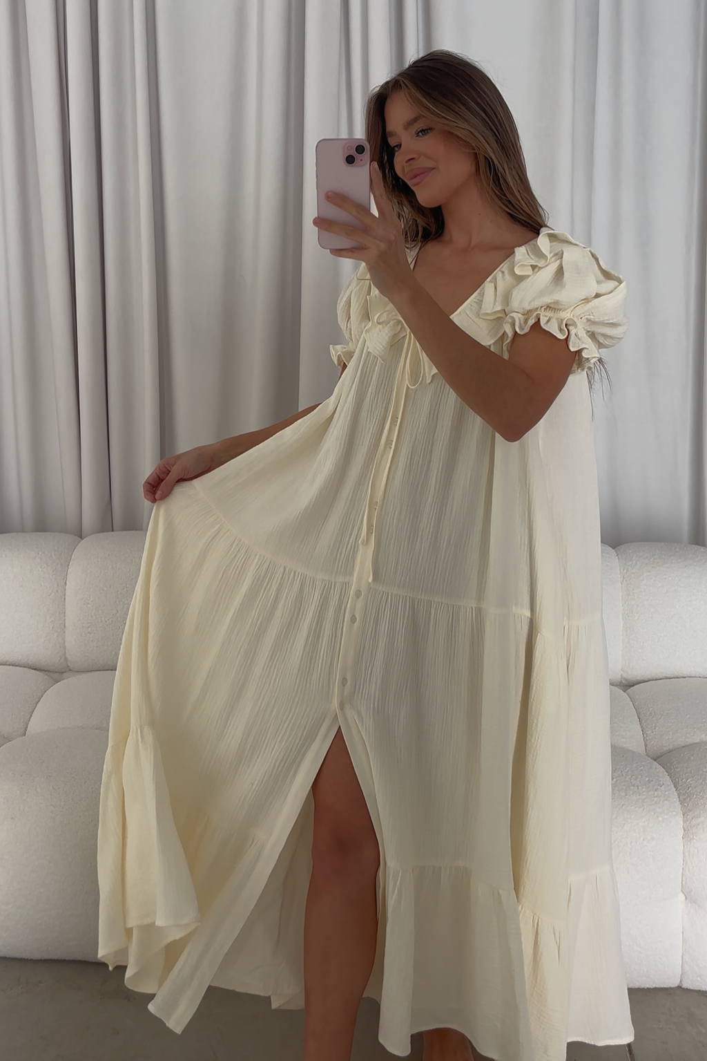 Sunday 100% Cotton Maxi Dress in Cream - Bump Friendly & Inclusive Sizing *6/23 PRE-ORDER*