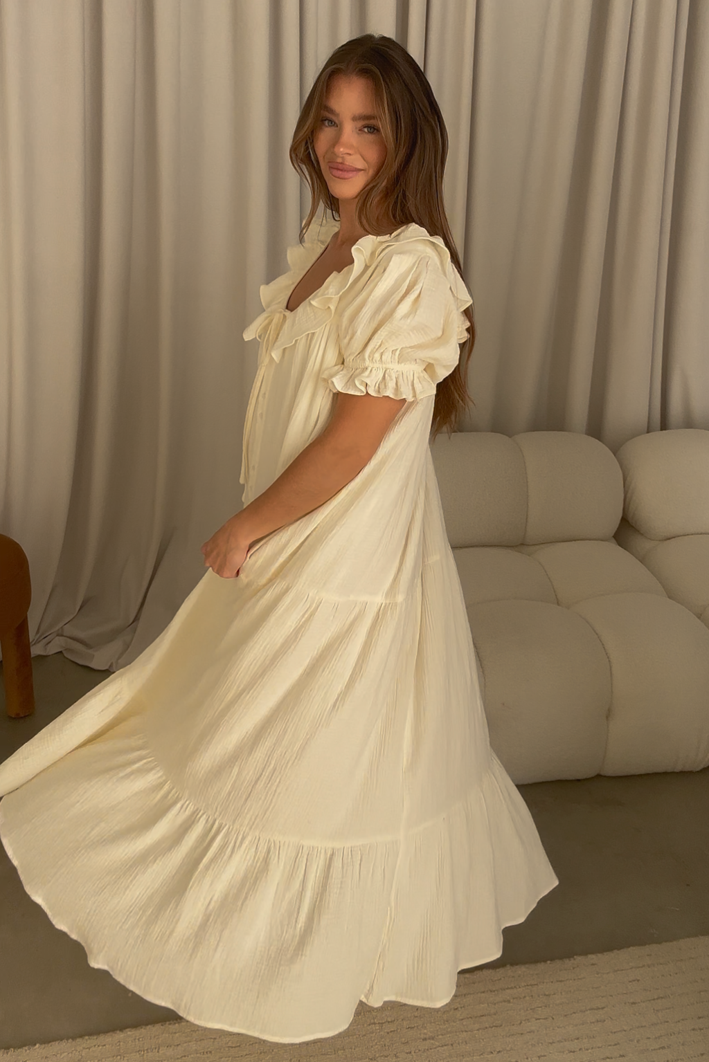 Sunday 100% Cotton Maxi Dress in Cream - Bump Friendly & Inclusive Sizing *6/23 PRE-ORDER*