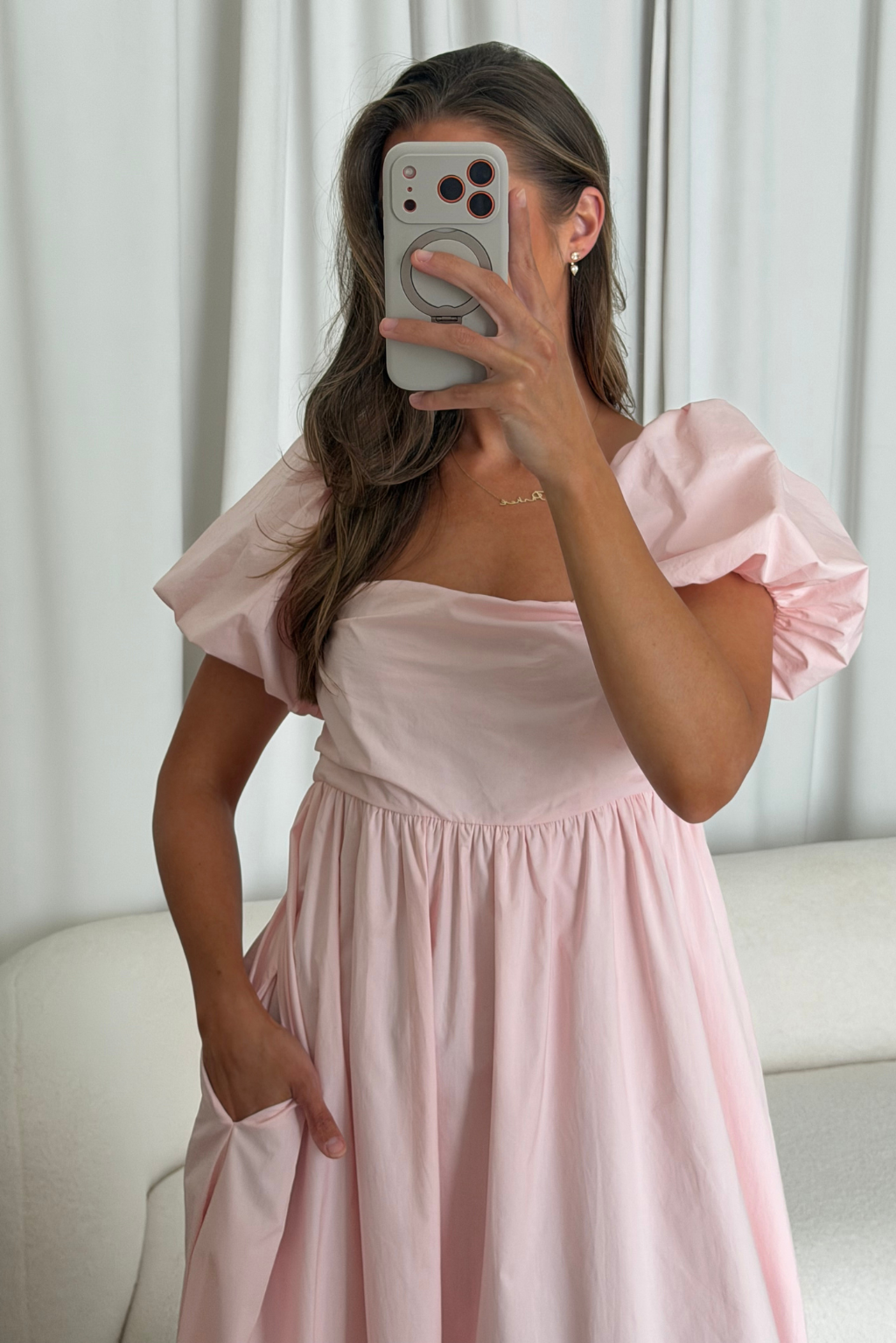 Courtney 100% Cotton Dress in Pale Pink *6/30 PRE-ORDER*