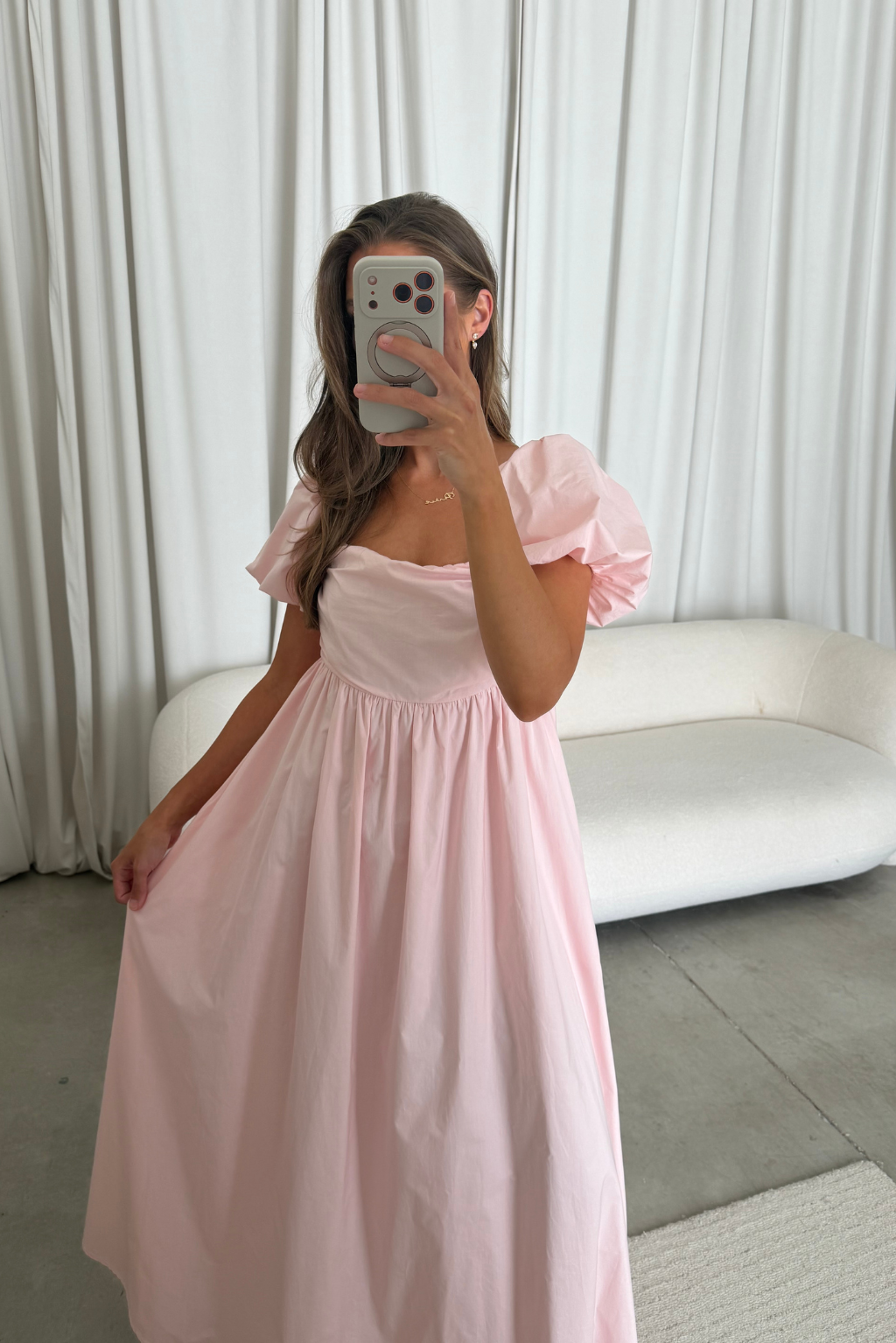 Courtney 100% Cotton Dress in Pale Pink *6/30 PRE-ORDER*