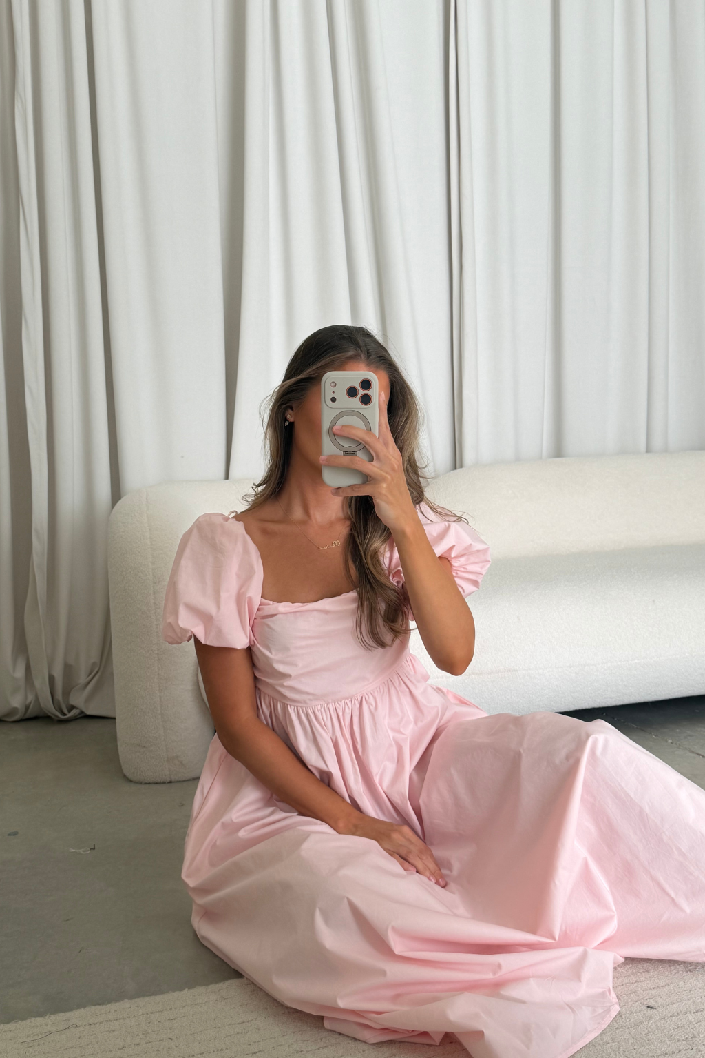 Courtney 100% Cotton Dress in Pale Pink *6/30 PRE-ORDER*