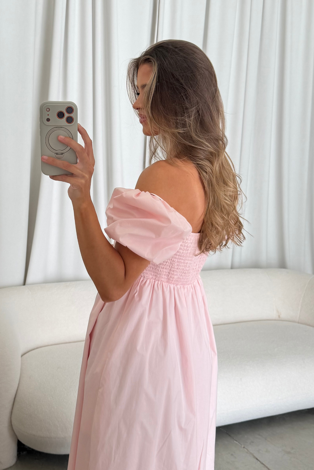 Courtney 100% Cotton Dress in Pale Pink *6/30 PRE-ORDER*