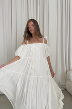 Channing Maxi Dress in Off-White - Bump Friendly