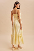 Faye Lace Detail Maxi Dress in Lemon Water