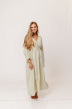 Hunter 100% Cotton Midi Dress in Green Haze Plaid (Lined) - Bump Friendly