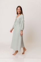 Hunter 100% Cotton Midi Dress in Aqua Plaid (Lined) - Bump Friendly