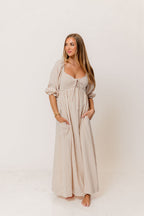 Cecilia 100% Cotton Smocked Maxi Dress in Rose Plaid (Lined) - Bump Friendly
