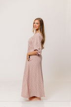 Cecilia 100% Cotton Smocked Maxi Dress in Rose Foliage - Bump Friendly