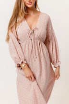 Hunter 100% Cotton Midi Dress in Rose Foliage - Bump Friendly