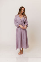 Hunter 100% Cotton Midi Dress in Wisteria Foliage - Bump Friendly