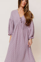 Hunter 100% Cotton Midi Dress in Wisteria Foliage - Bump Friendly