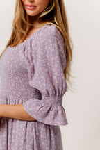 Sienna 100% Cotton Puff Sleeve Maxi Dress in Wisteria Foliage - Bump Friendly