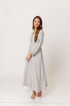 Hunter 100% Cotton Midi Dress in Wisteria Plaid (Lined) - Bump Friendly