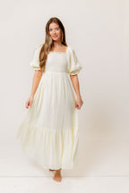 Modest Liv 100% Cotton Maxi Dress in Cream - Bump Friendly