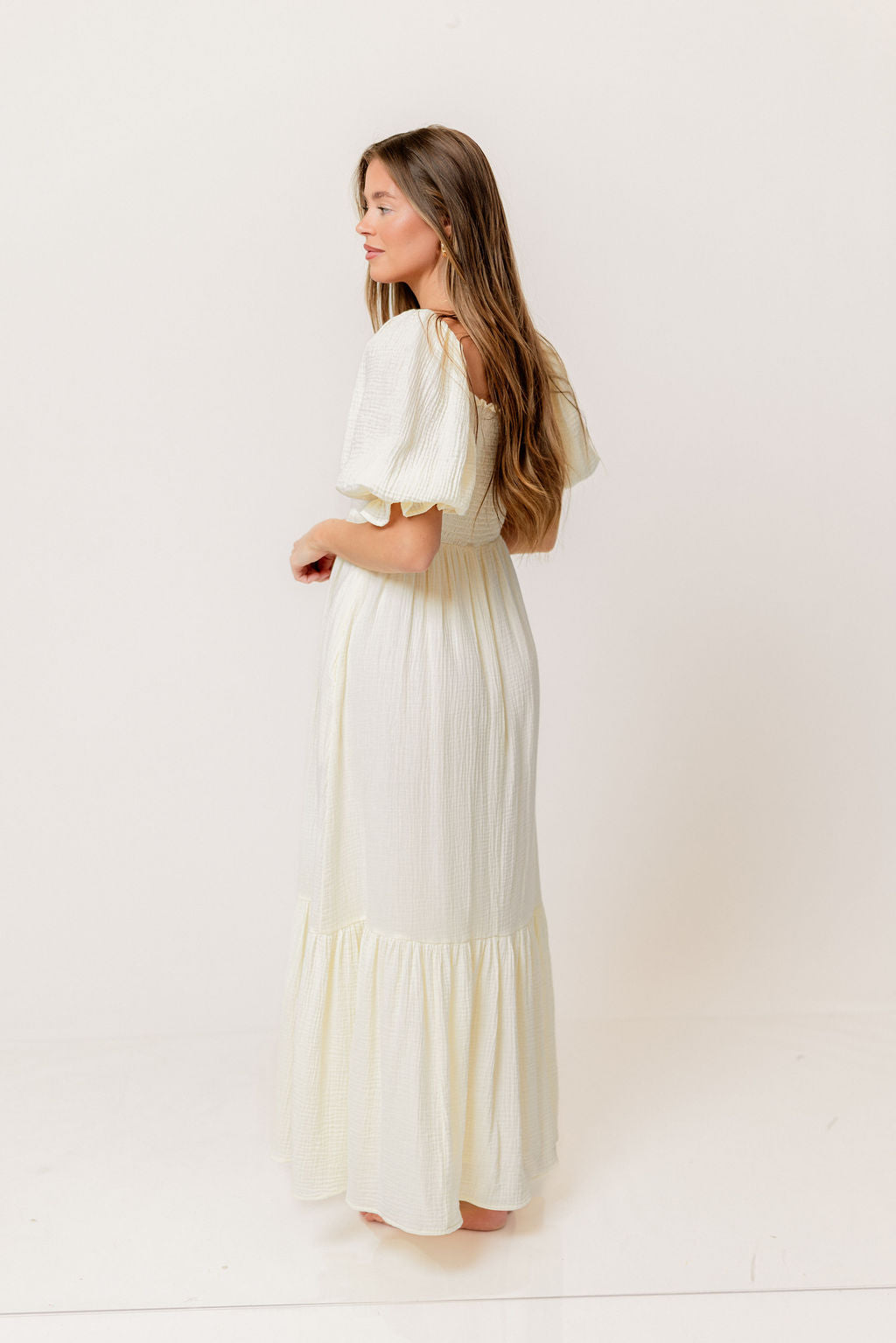 Modest Liv 100% Cotton Maxi Dress in Cream - Bump Friendly