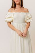 Modest Liv 100% Cotton Maxi Dress in Cream - Bump Friendly