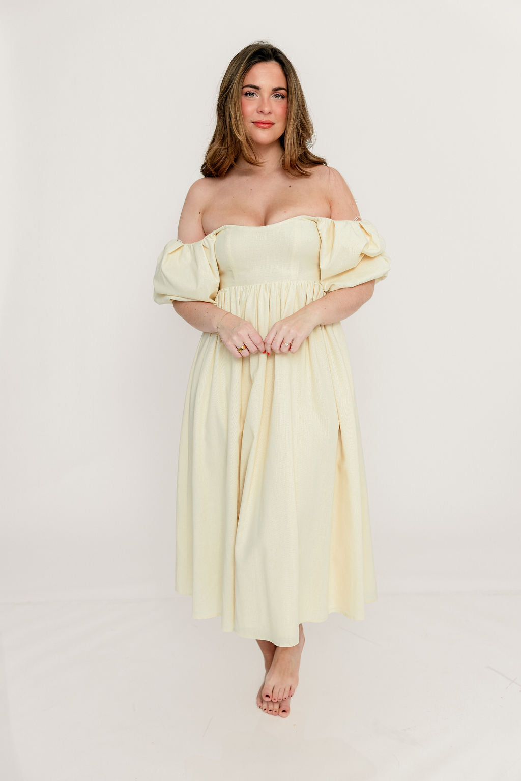Hamilton Midi Dress in Butter - Bump Friendly (S-XL)