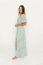 Daphne Maxi Dress in Mint/Pink Floral - Bump Friendly
