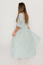 Mona Maxi Dress in Mint/Pink Floral - Bump Friendly