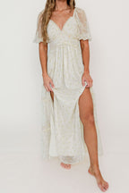 Daphne Maxi Dress in Butter/Peach Floral - Bump Friendly & Inclusive Sizing