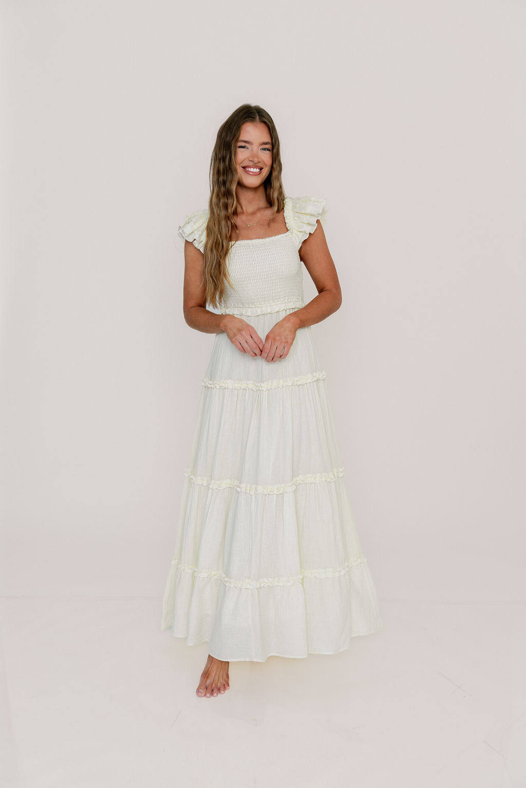 Knox 100% Cotton Maxi Dress in Cream