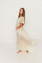 Illia Woven Maxi Dress in Blush Multi