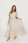 Illia Woven Maxi Dress in Blush Multi