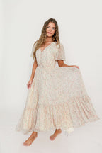 Illia Woven Maxi Dress in Blush Multi