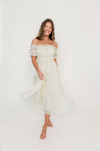 Marla Maxi Dress in Butter Cream - See Selfie Photo for True Color