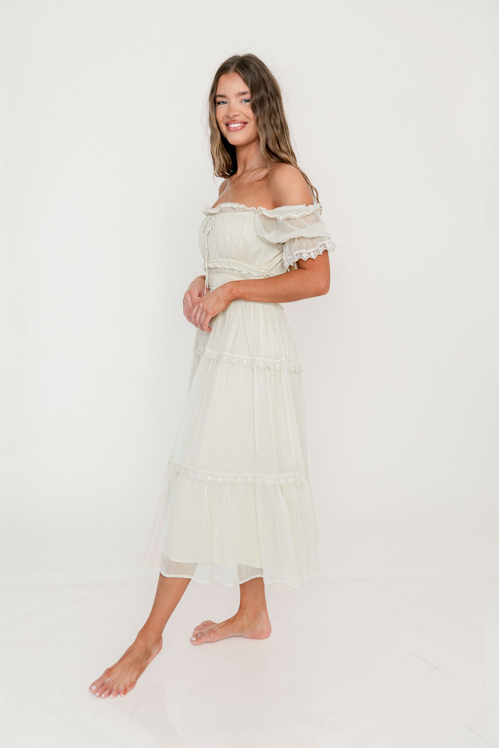 Marla Maxi Dress in Butter Cream - See Selfie Photo for True Color