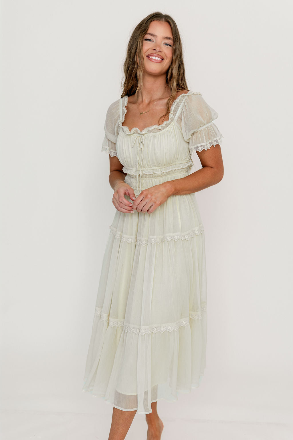 Marla Maxi Dress in Butter Cream - See Selfie Photo for True Color