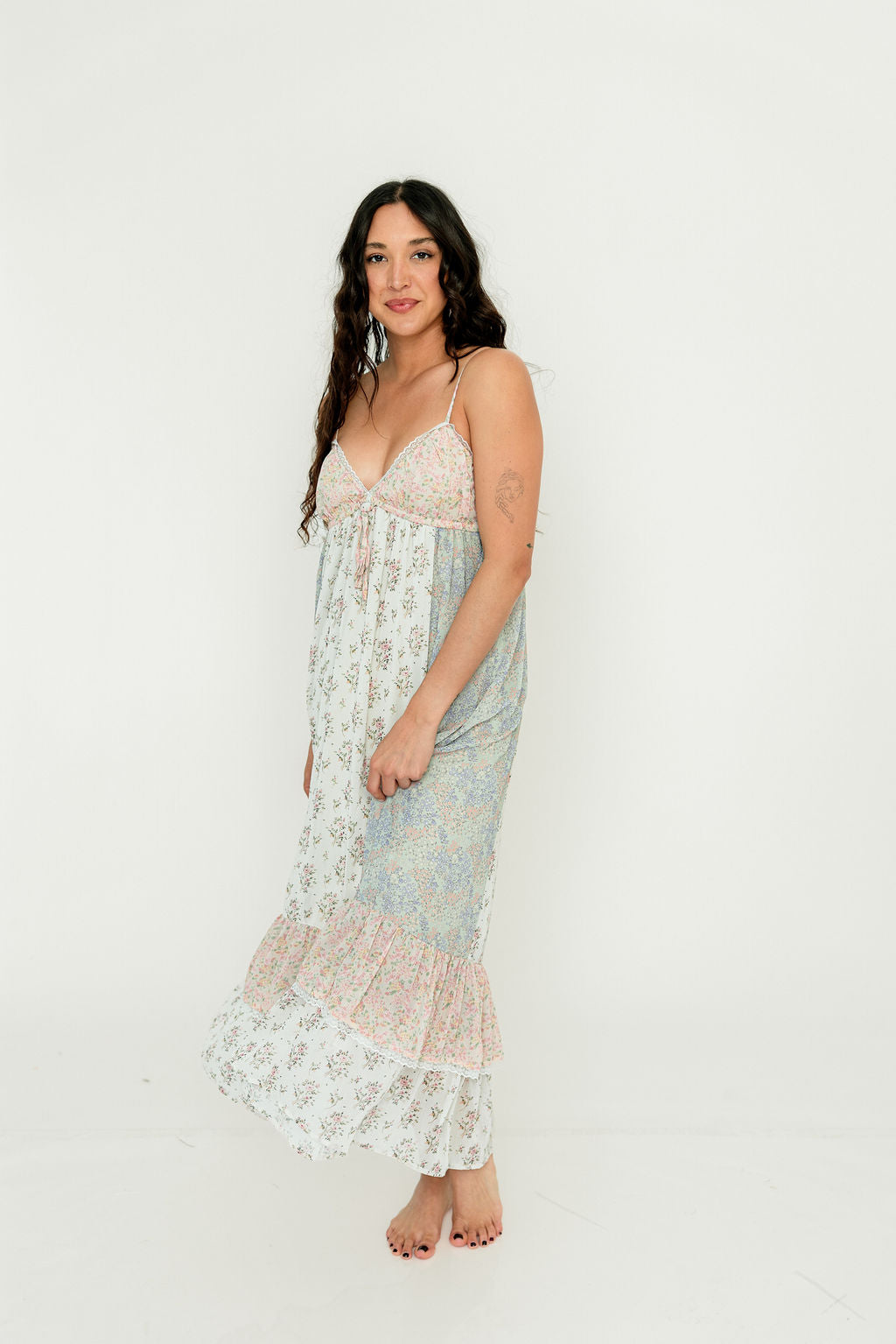 Maria Maxi Dress in Off White Combo