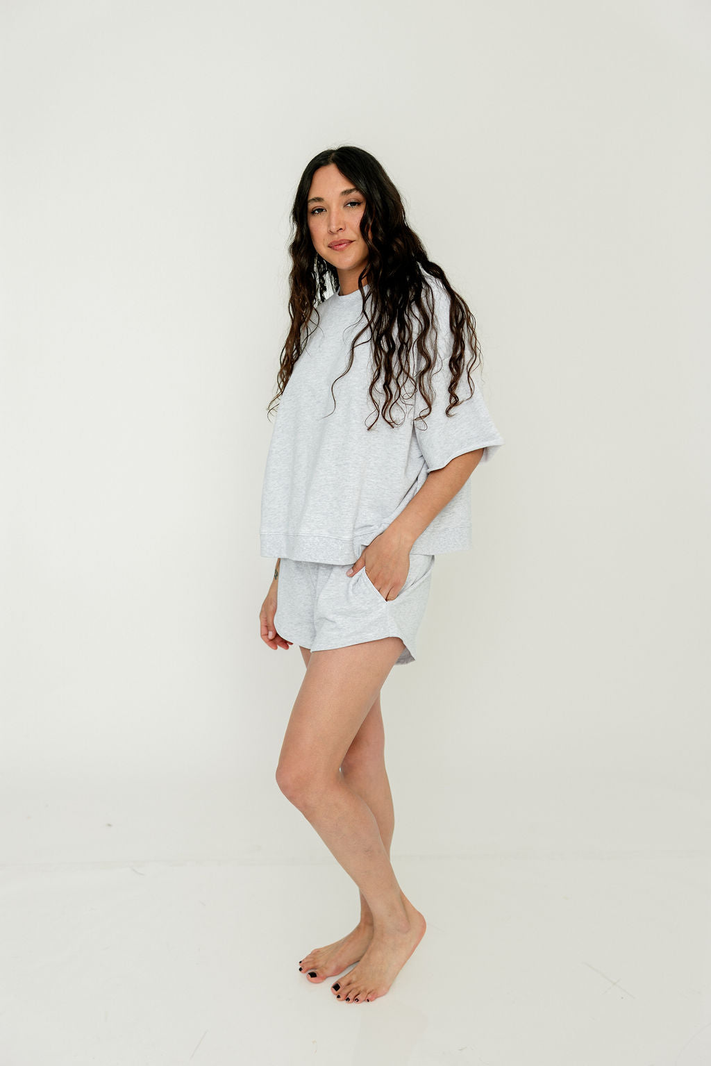 Laura Top in Heather Grey