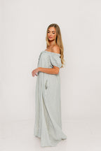 Ensley 100% Cotton Maxi Dress in Light Indigo Plaid - Bump Friendly
