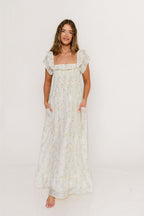 Deidra Maxi Dress in Cream - Bump Friendly