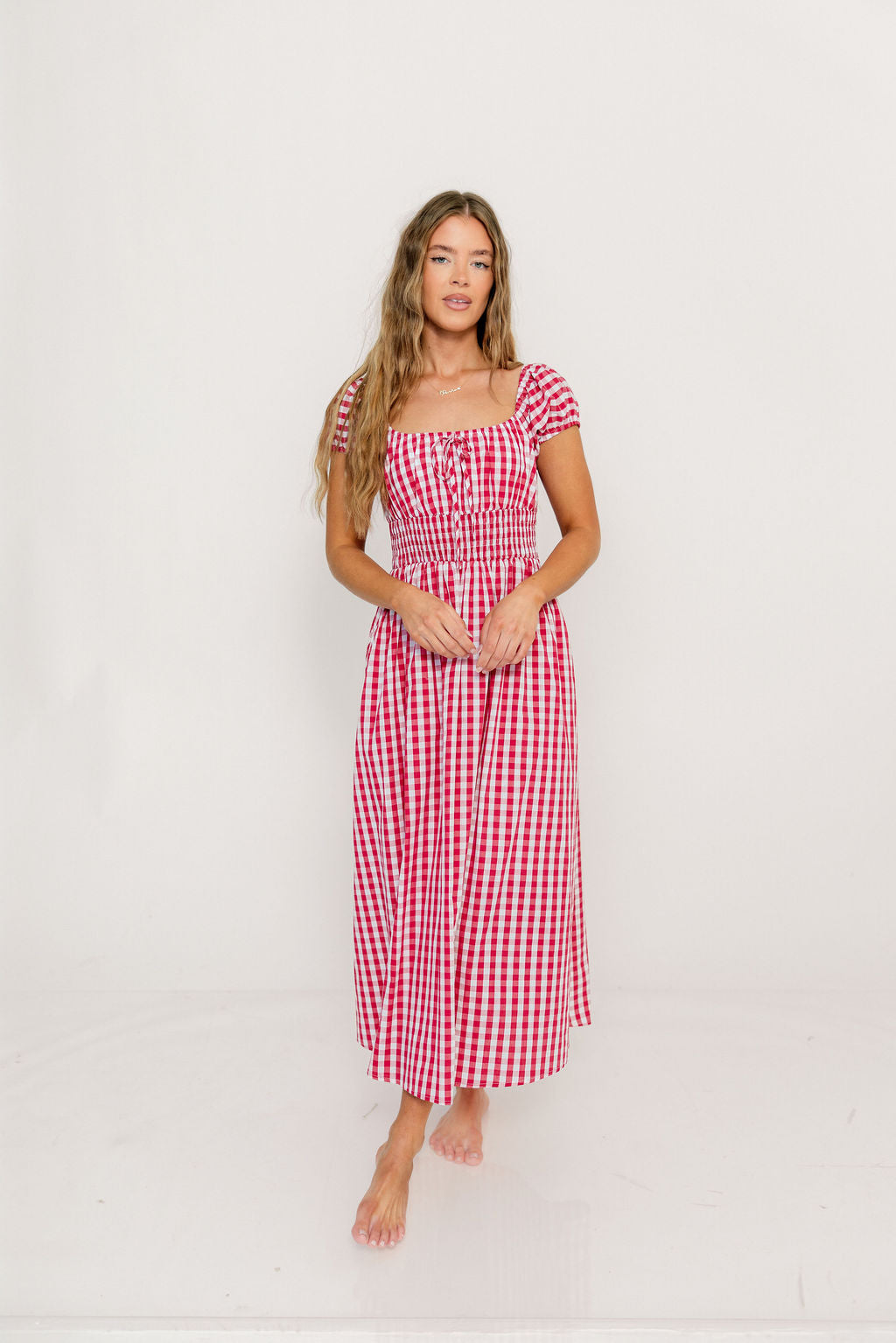 Corey 100% Cotton Dress in Red