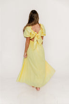 Melina Bubble Sleeve Maxi Dress in Butter Yellow