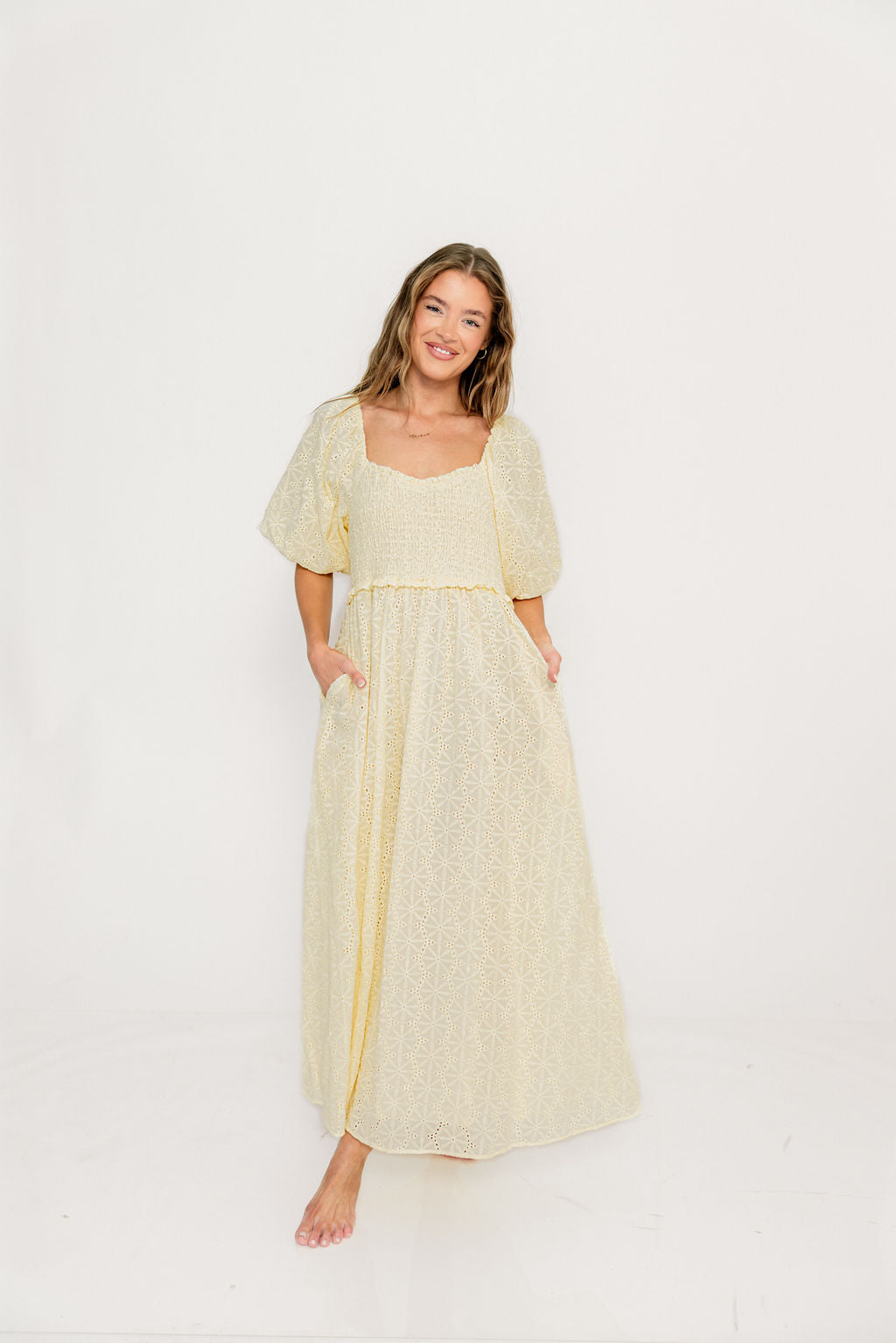 Krystal 100% Cotton Maxi Dress in Vintage Ivory
