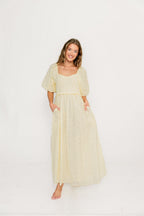 Krystal 100% Cotton Maxi Dress in Vintage Ivory