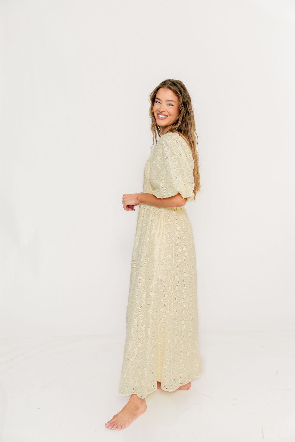 Krystal 100% Cotton Maxi Dress in Vintage Ivory