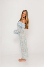 Ella Lace Maxi Dress in Pale Blue
